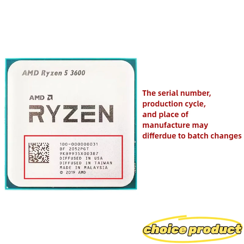 AMD Ryzen 5 R5 3600 3.6GHz 6-Core 12-Thread CPU Processor LGA AM4