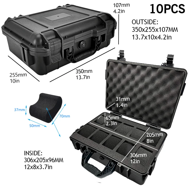 Watch Clock Box Plastic Suitcase Hard Case Display Storage Box Watch Storage Box Hard Case Watch Bracket pelican case Waterproof