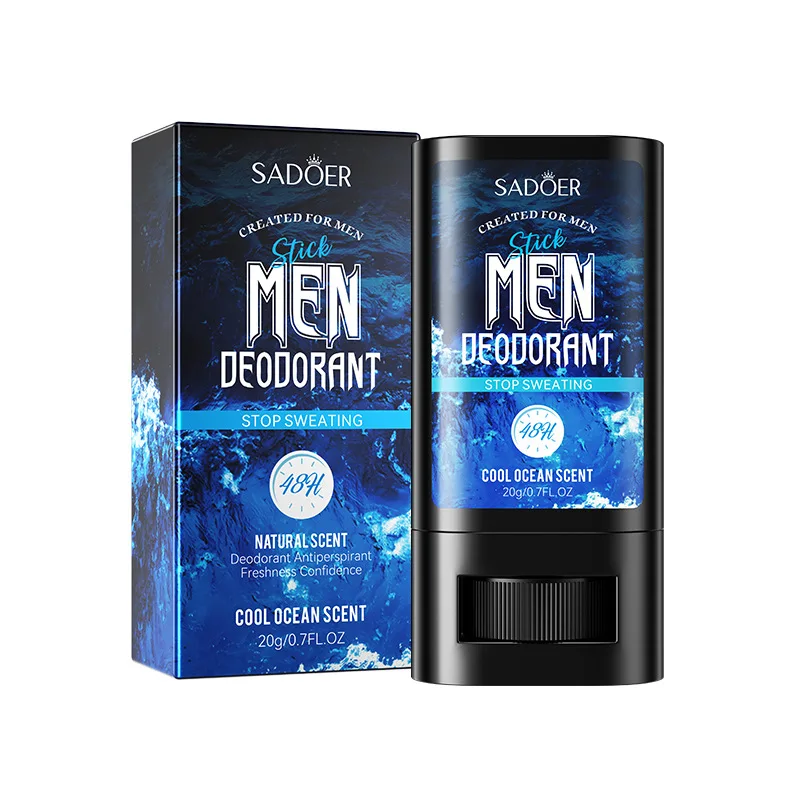 SADOER Men's Anti Sweating Cream Stick Deodorizing Fast Drying Retain Scent Refreshing Body Wrist Odor Anti Sweat Creams for Men