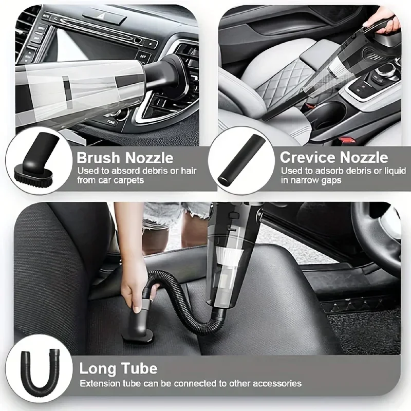 12V Handstaubsauger, Handstaubsauger fürs Auto mit starker Saugkraft, tragbarer Mini-Handstaubsauger fürs Auto