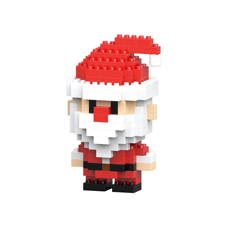 Christmas Building Block Series Santa Claus Reindeer ปริศนาประกอบอิฐตกแต่งตารางของเล่นเด็กสําหรับเด็ก XMAS ของขวัญ