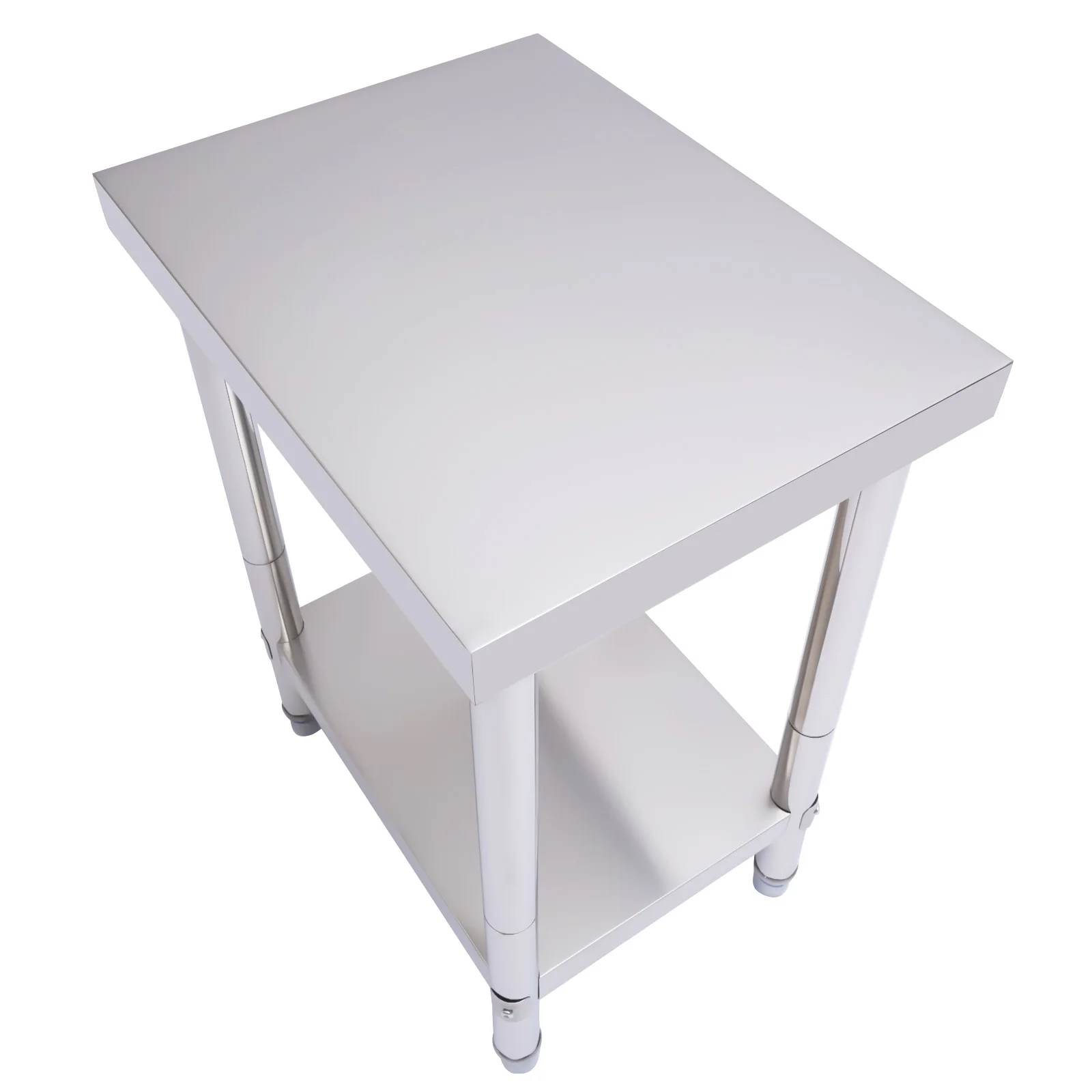 Mesa de aço inoxidável para preparação e trabalho 24x18In comercial resistente 400kg mesa de trabalho de preparação de alimentos com undershelf para restaurante/casa