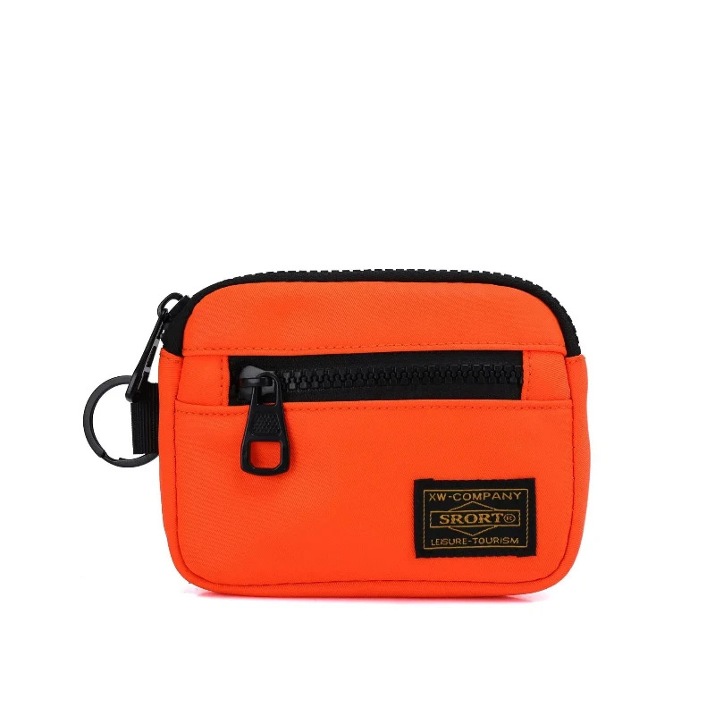 Bolsa de moedas de pano oxford moderna e moderna, estilo de roupas de trabalho masculinas e femininas, bolsa de cartão pequena portátil, multifuncional casual