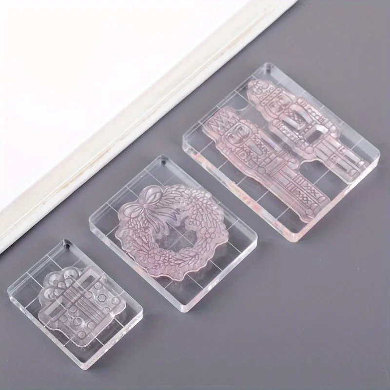 1Pc Comfortabele Acryl Stempelhandgrepen Voor Eenvoudig Stempelen En Nauwkeurige Plaatsing, Drie Maten Waaruit U Kunt Kiezen