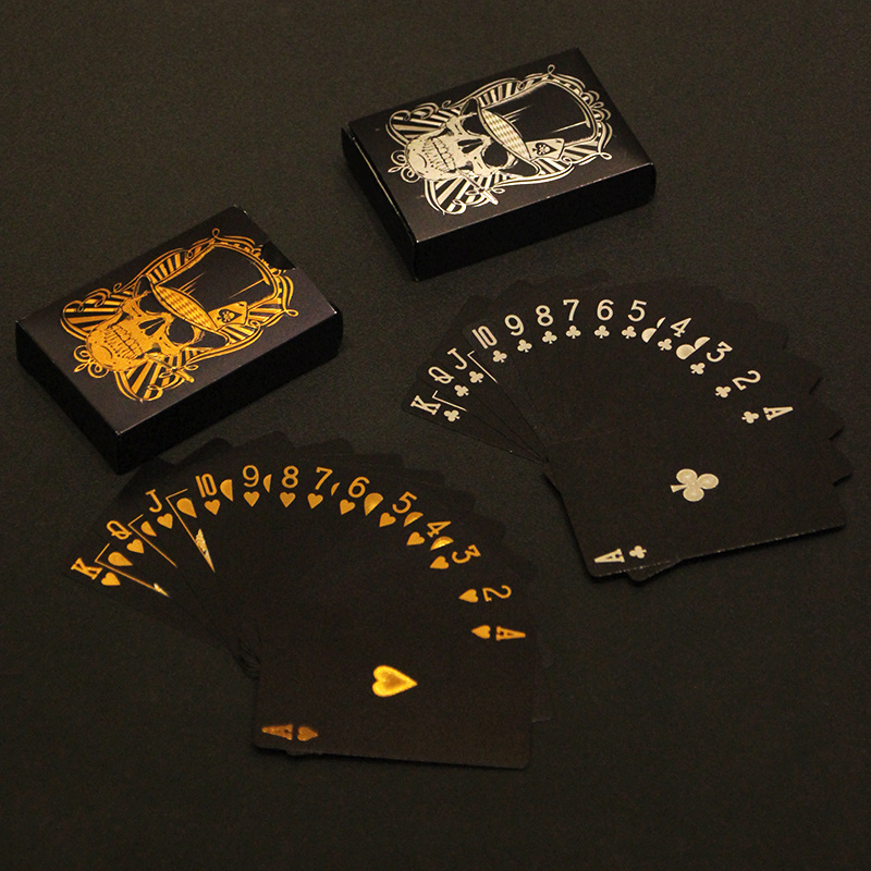 Black Rose/Skull (Gold/Silver)Playing Card Game Card Group Waterproof Poker Suit Magic Dmagic Package Board Game Gift Collection