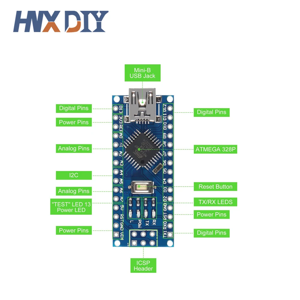 Mini / Type-C / Micro USB Nano 3.0 With the bootloader compatible Nano controller for arduino CH340 USB driver 16Mhz ATMEGA328P