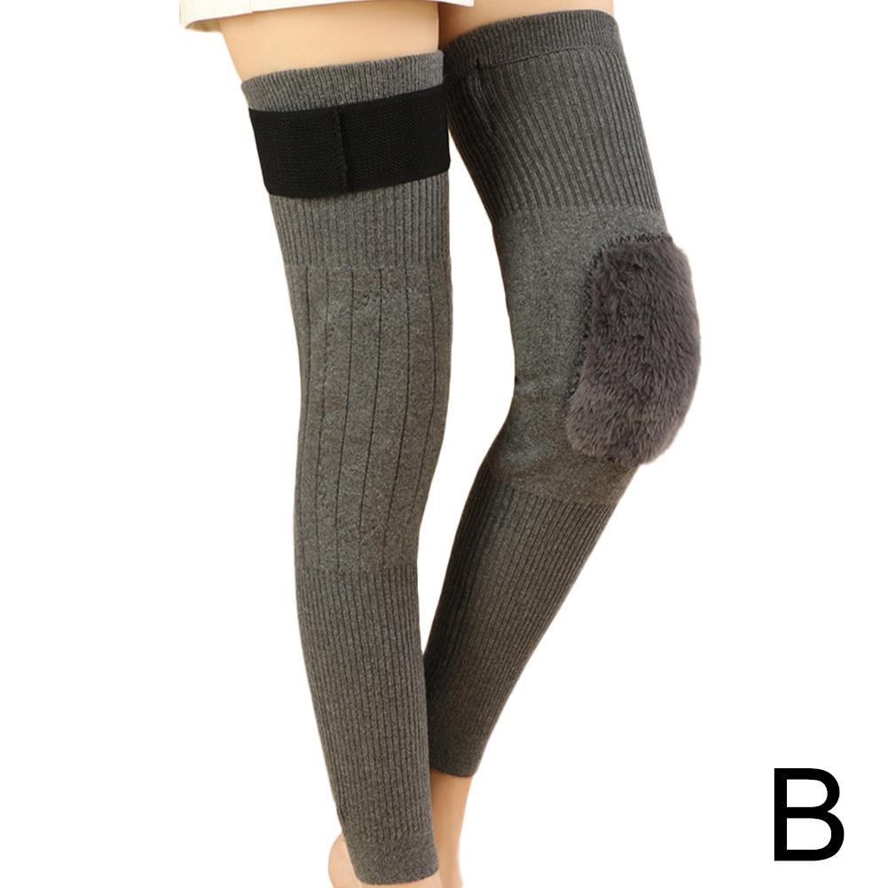 New 1 Pair Rabbit Fur Knee Pads for Women Winter Warm Men Old People Cold Leg Arthritis Kneepad Knee Support Run Knee Prote D7N3