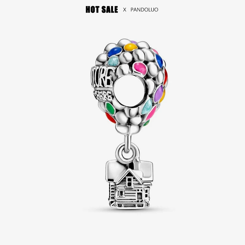 Disney Pixar Up House & Balloons Charm ลูกปัด Fit Pandach สร้อยข้อมือเดิมผู้หญิง 925 จี้เงินลูกปัดเครื่องประดับของขวัญขายร้อน