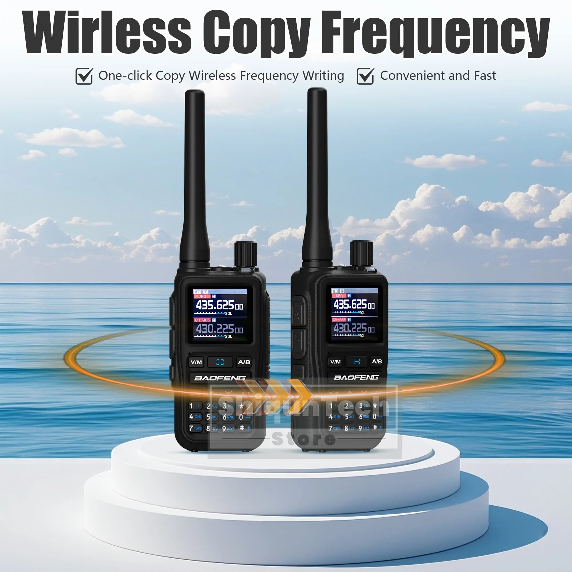 Baofeng 5R Mini-Funkgerät, Bluetooth-Programmierung, schnelle Kopierfrequenz, leichtes Dualband-Walkie-Talkie, 999-Kanal-LED-Taschenlampe