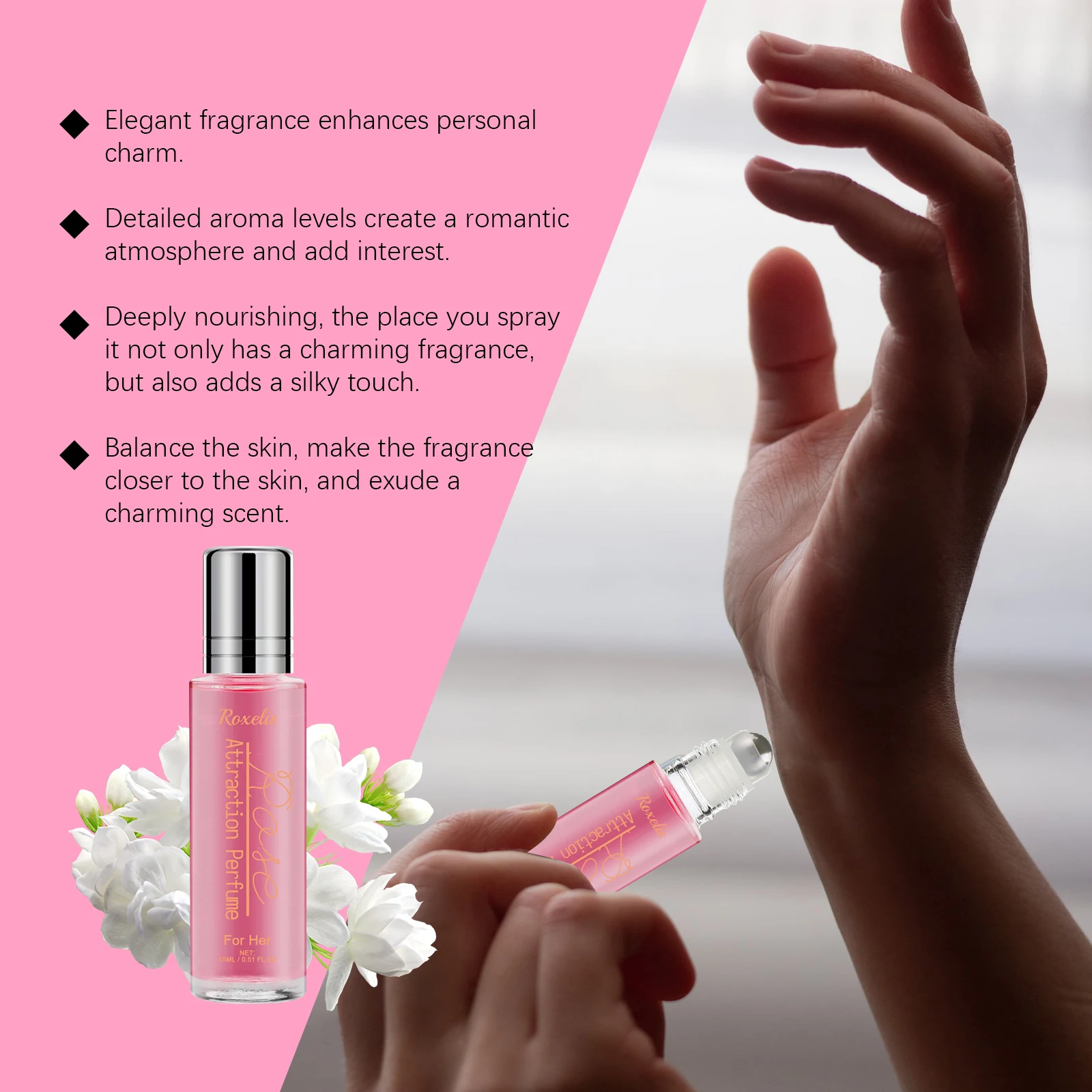 Spray de perfume rosa para mulheres glamour protable perfume de longa duração charme fresco luz fragrância não gordurosa feromônio spray presente