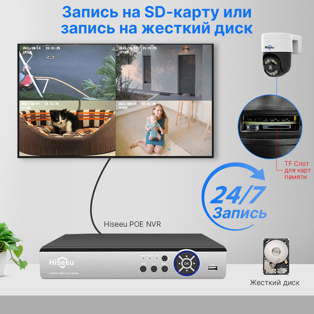 Hiseeu POE PTZ 5MP/8MP 4K