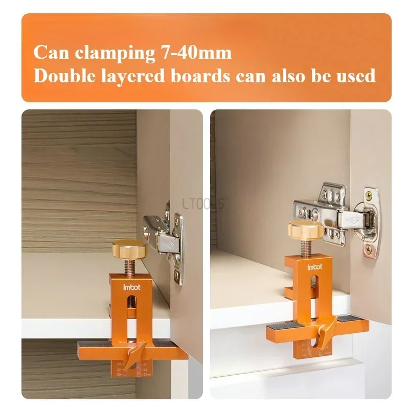 ตู้ไม้ประตูติดตั้ง JIG ตู้ตู้เสื้อผ้าประตูตําแหน่งเครื่องมืออลูมิเนียมปรับช่วงหนีบ 7-40 มม