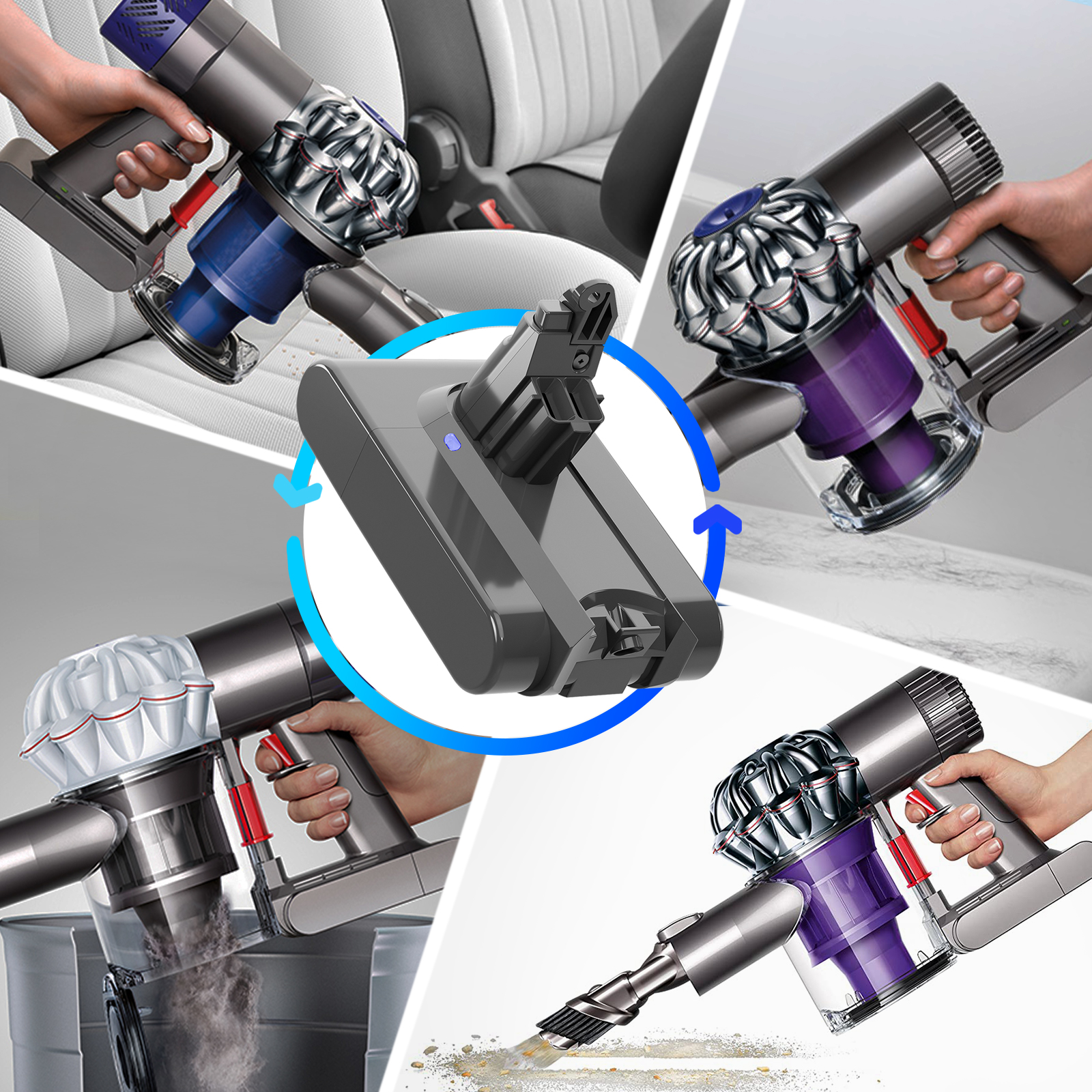 21,6 В Akku для оригинального аккумулятора Dyson V6 DC58 DC59 SV03 SV05 DC62 Animal DC72 FR DE RU