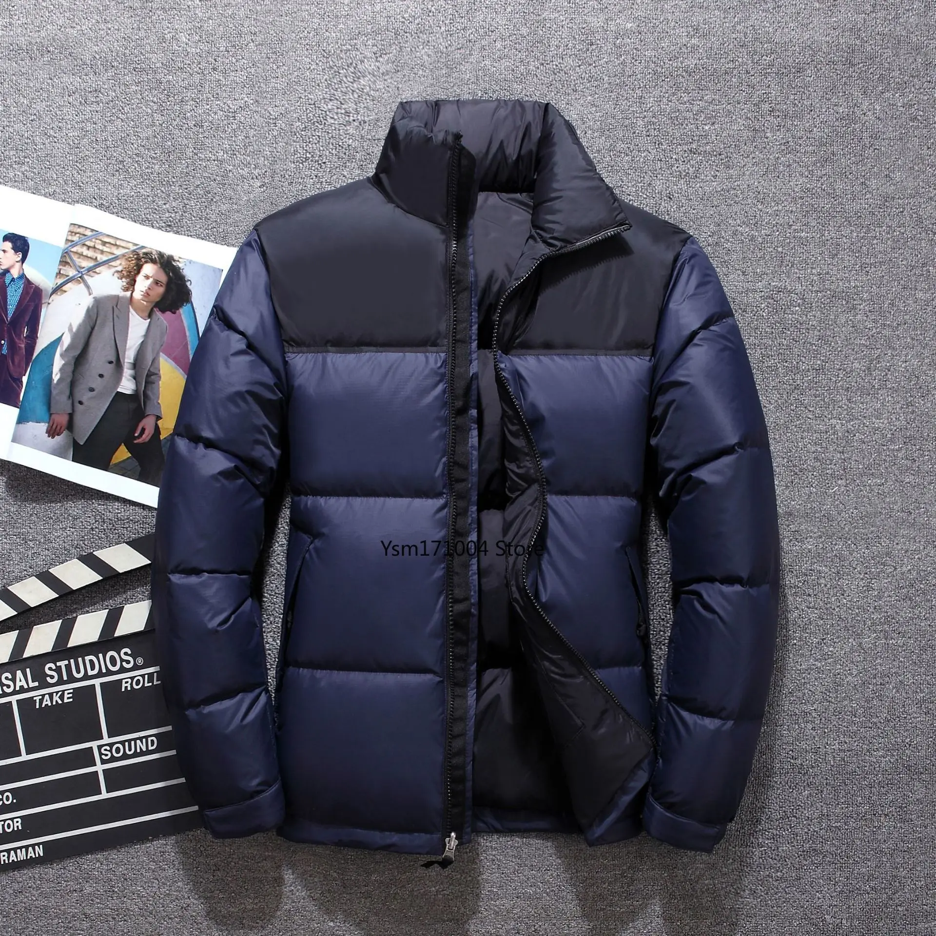 High Quality Winter Men's Down Jacket with White Duck Down Short Style 56%~60% Contrasting Color Insulation Men's Down Jacket