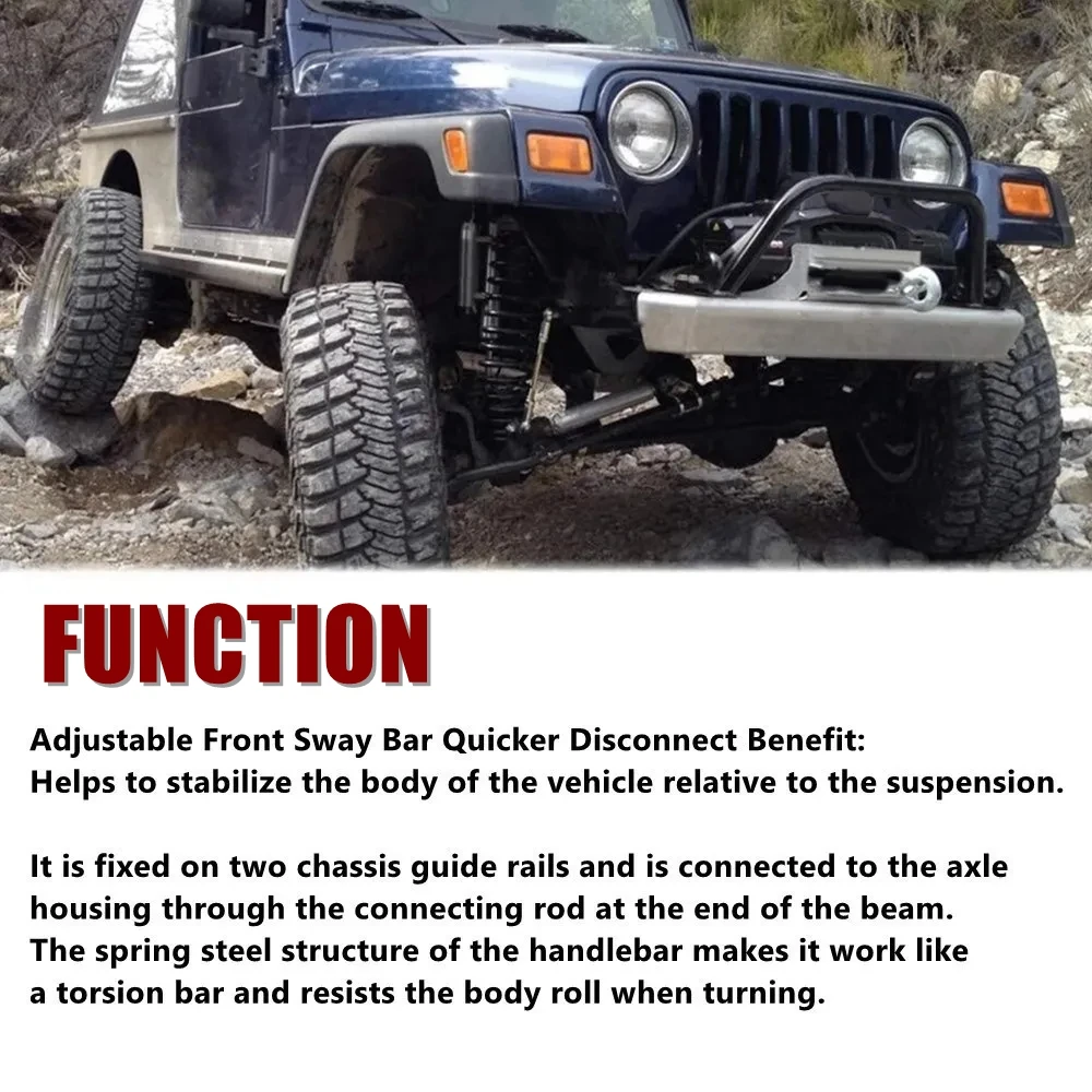 Adjustable Front Sway Bar Links Quicker Disconnects Fit For Wrangler 1998-2006 TJ Cherokee 1984-2001 XJ With 2.5" - 6" Lifts