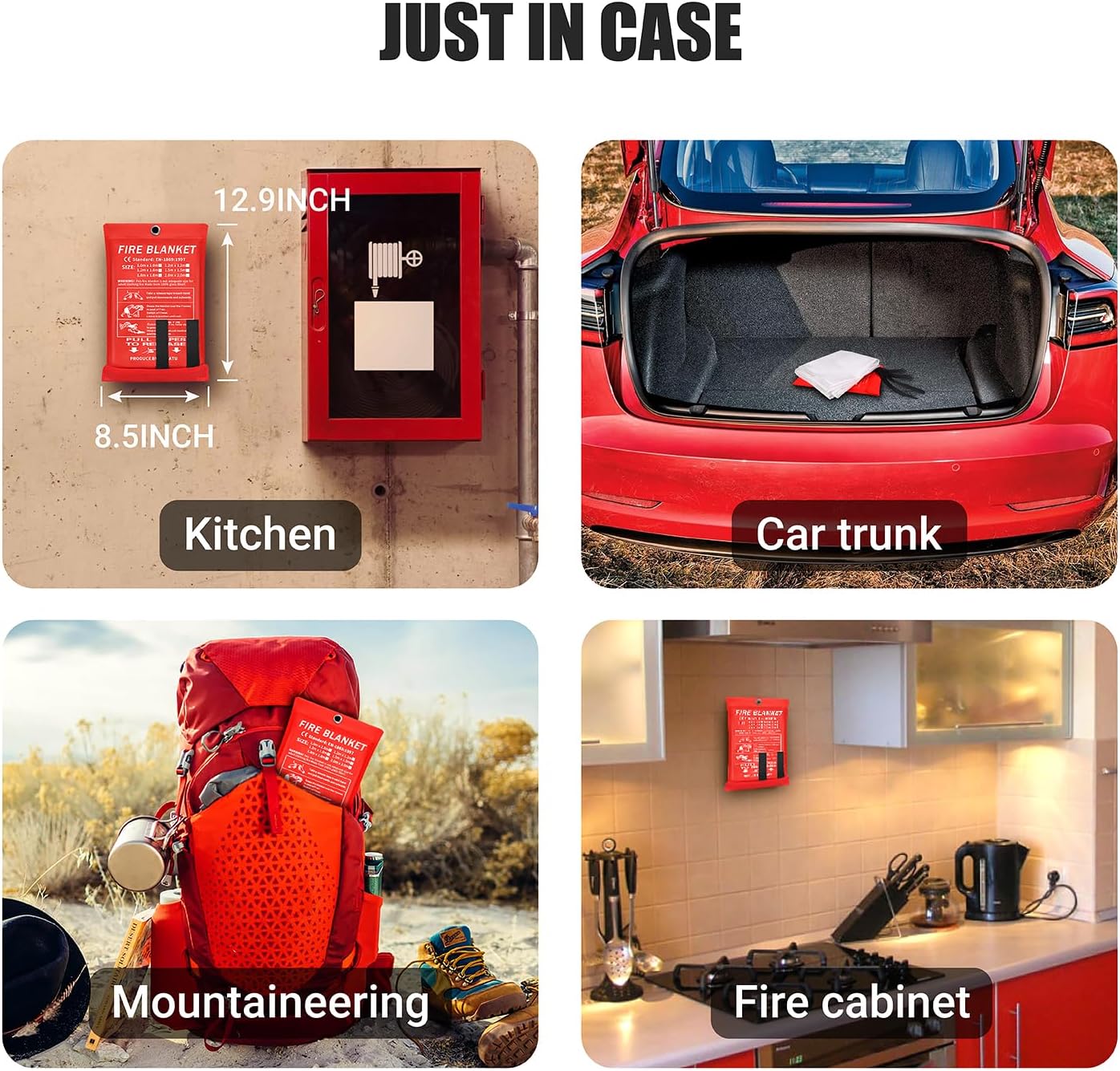 Couverture anti-feu d'urgence domestique, extincteur, tissu arrangfiViolet, housse de sécurité pour évasion