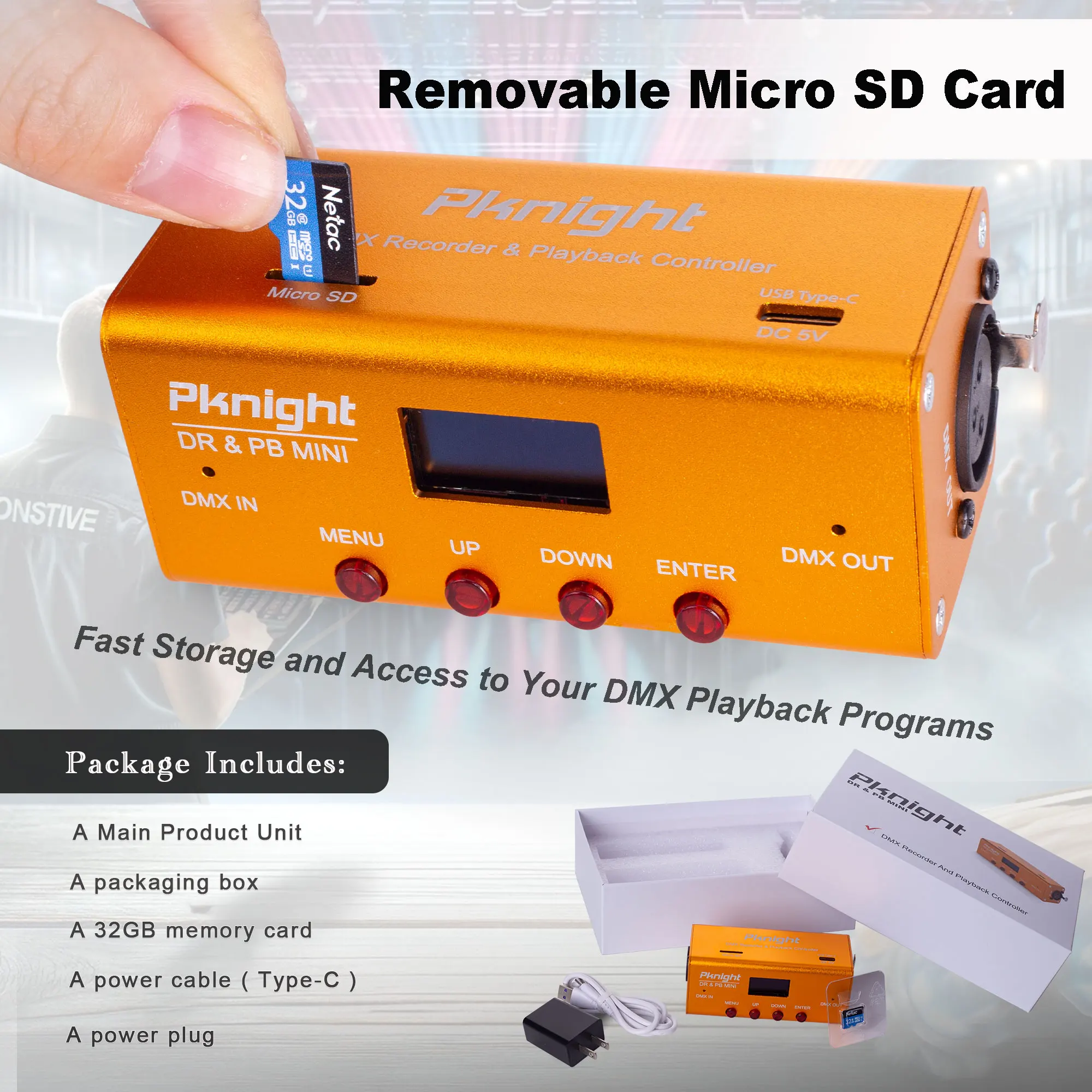 Rejestrator i kontroler odtwarzania Pknight DMX 1, wszechświat DR i PB MINI