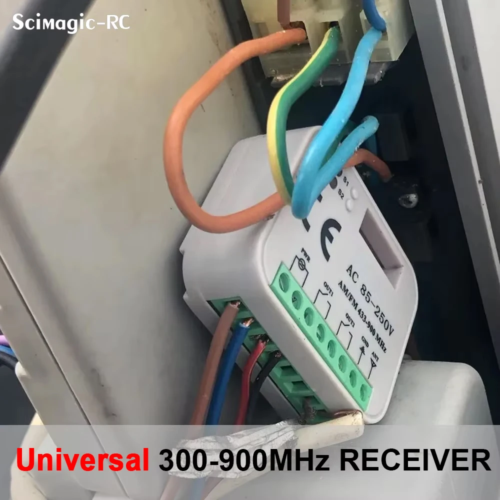 433 a 900 Mhz RF receptor de puerta módulo de garaje 12V 24V 110V 220V 230V controlador para código rodante fijo 433,92 mhz