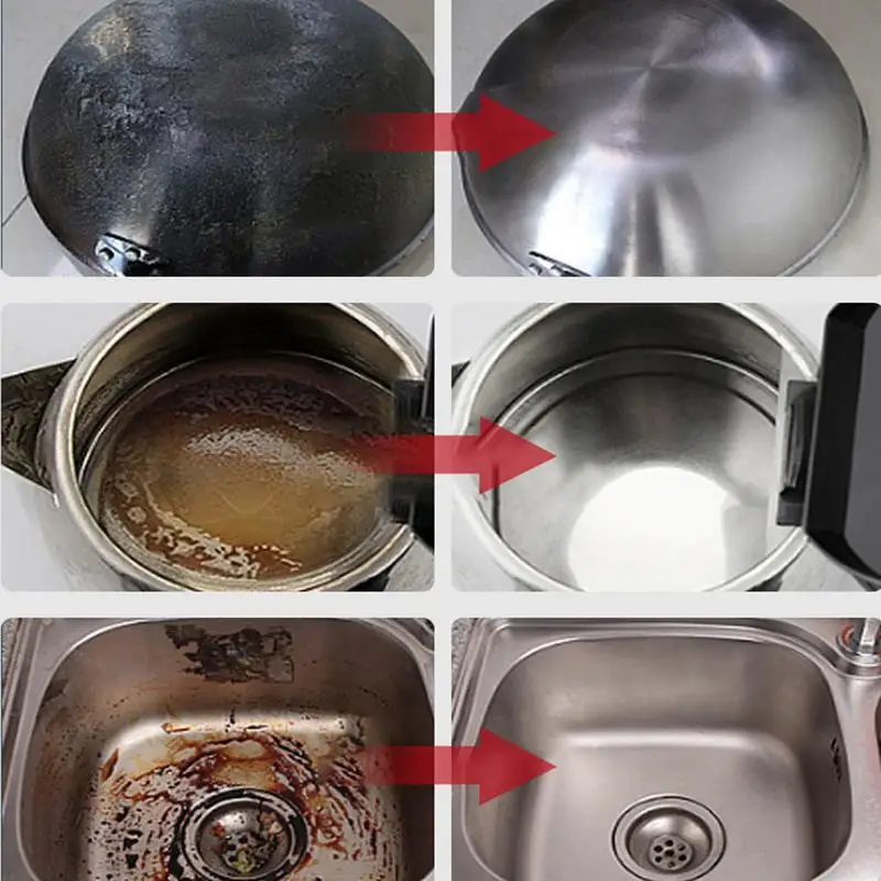 Rimozione della ruggine 100g Pasta detergente in acciaio inossidabile Crema per smalto per metalli Gel per rimozione graffi Accessori per costruttore di lucentezza a lunga durata