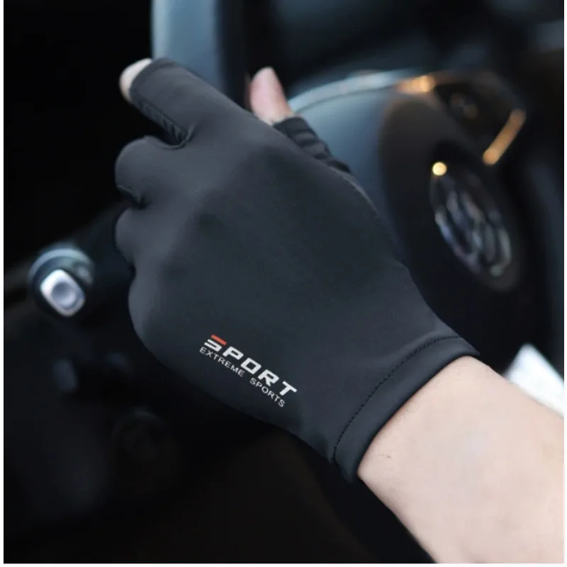 Eis Seide High-elastische Sonnencreme Atmungsaktive Halbfinger Handschuhe Für Männer & Frauen 1 Paar Outdoor Dünne Radfahren Fahren angeln Handschuhe