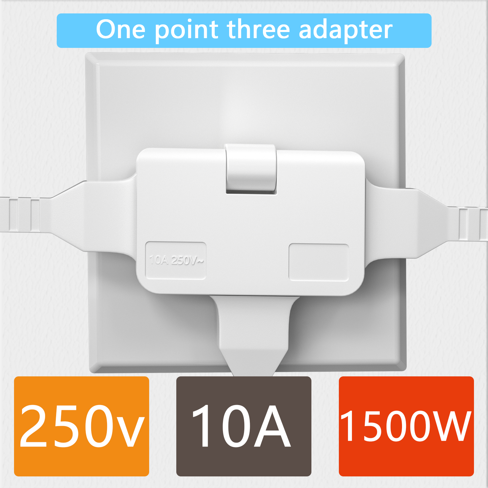 3-in-1 US wall socket, 180-degree rotatable 2-pin power adapter extender, suitable for the United States, Canada and Mexico