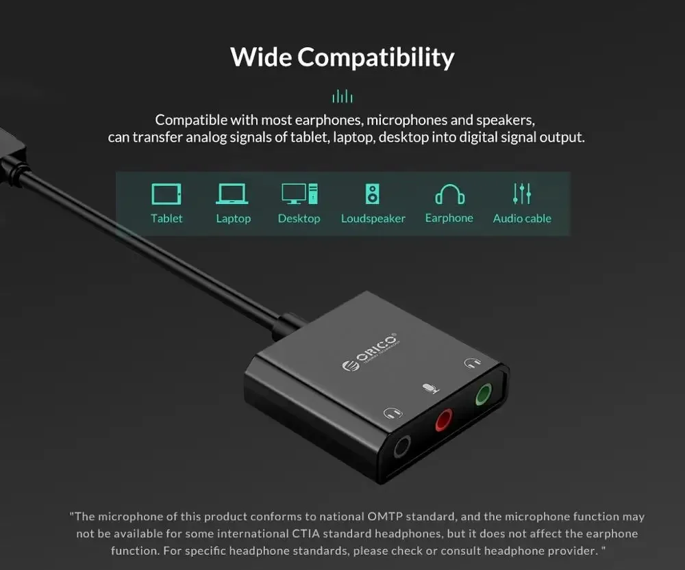 SC2 Externe USB-Soundkarte, Audio-Buchse, 3,5-mm-Kabeladapter, Lautstärkeregelung, treiberfreies Stereomikrofon, Lautsprecher, Headset