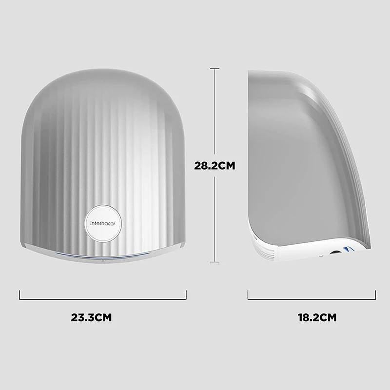 Interhasa! New Automatic Hand Dryer Hot Cold High Speed Wind Wall Induction Hand Dryers 1200W for Commercial Bathroom Toilet