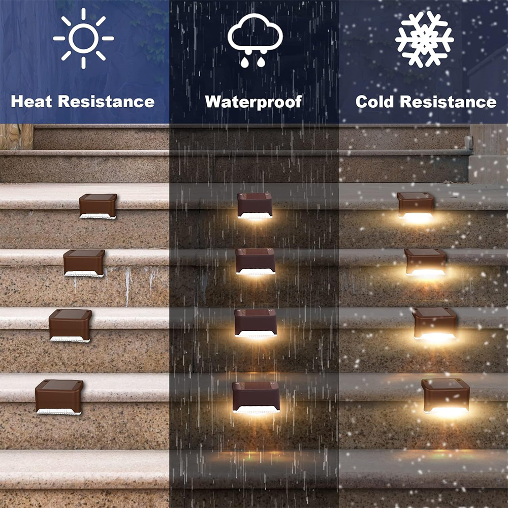 1-20PCS Bianco Caldo LED Solare StepLamp Percorso Scale Luci Da Giardino Esterno Impermeabile Balcone Luce Decorazione per Patio Recinzione Luce