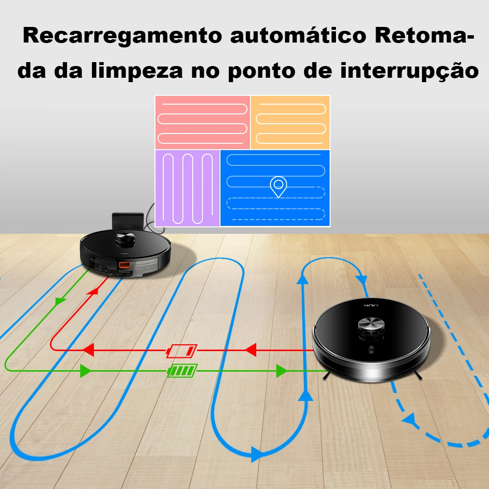 Liectroux/LILIN X6 LDS Aspirador de pó robô, navegação a laser Lidar, combinação de limpeza a seco e a úmido, sucção de 6500Pa, mapa de vários andares, esfregão úmido em forma de Y, limpeza de carpete com reforço turbo