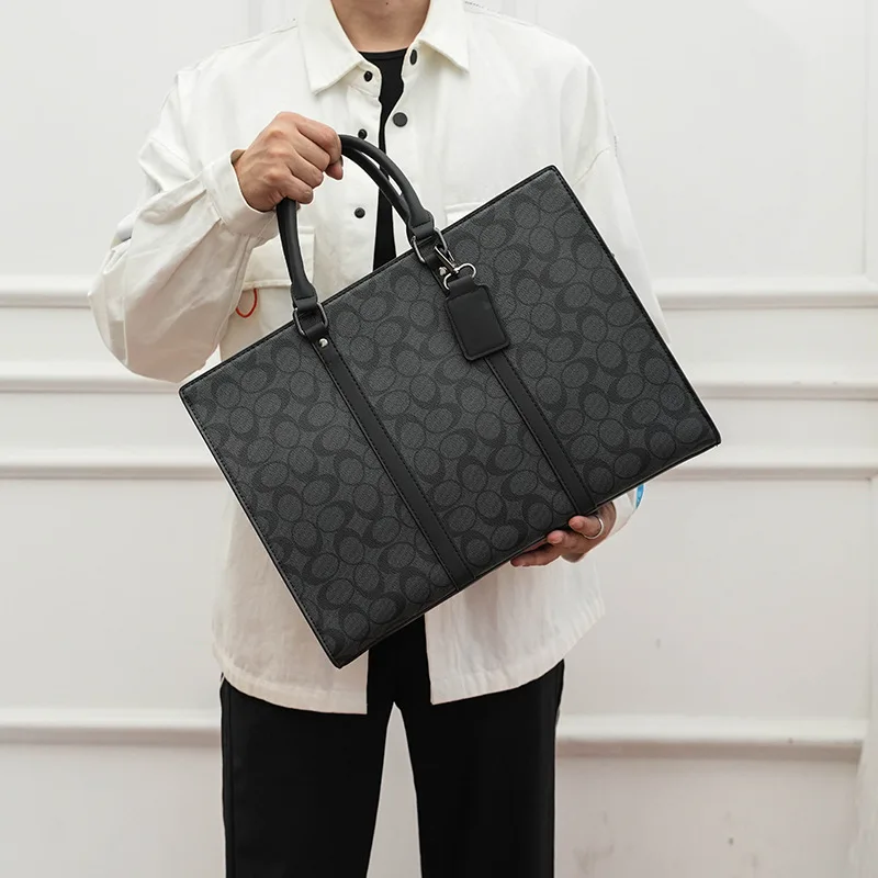 Men's Briefcases Bag PVC Executives Designer Business OL 15.6 inch Laptop Portfolio Office Shoulder Messenger Crossbody A4 Bag