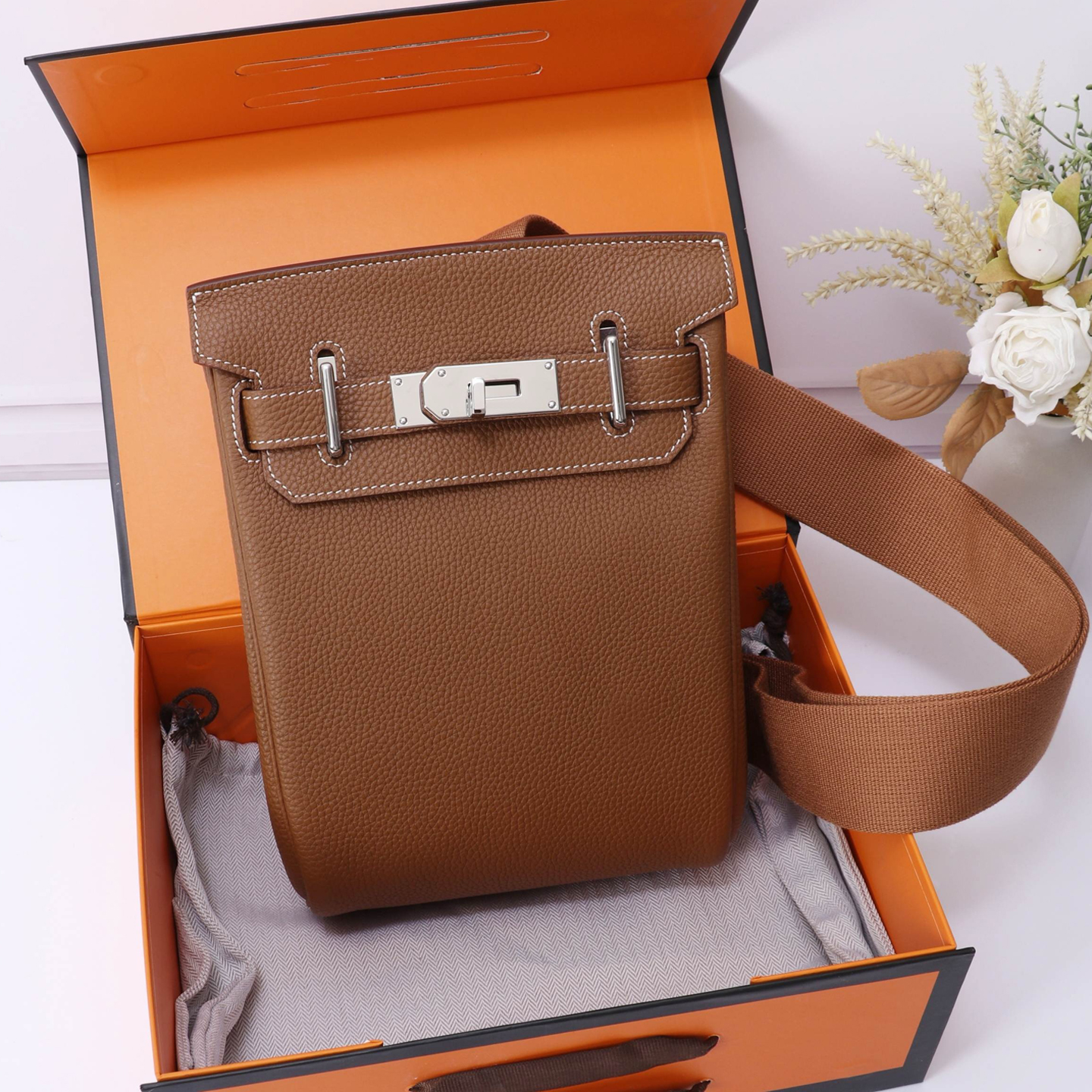 Bolsa Transversal de Couro de Vaca de Camada Superior Estilosa sex Estilo Neutro Casual Bolsa de Ombro de Couro io For...