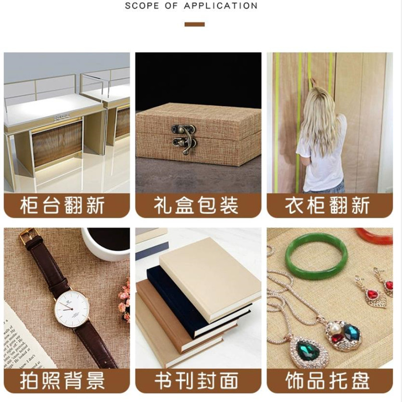 Papel pintado de lino de tela de paseo, pegatina de pared en relieve extraíble, decoración de pared de habitación autoadhesiva