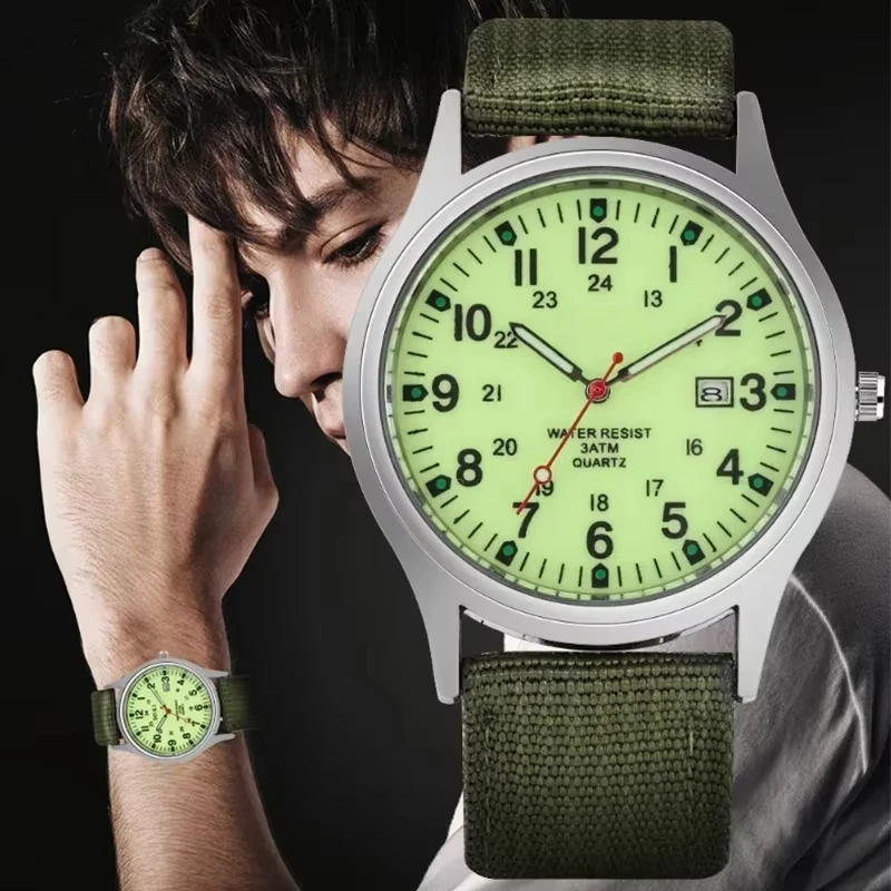 SOKI Nam Đồng Hồ Dạ Quang Tay Đồng Hồ Cao Cấp Quân Sự Thể Thao Ngày Đồng Hồ Đeo Tay Thạch Anh Nam Nylon Dây Đồng Hồ Relogio Masculino