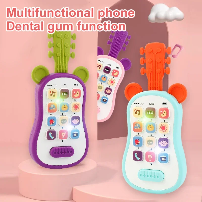 Brinquedos para Bebês Educação Infantil, Guitar Phone Sound, Multi Funcional, Telefones de Música, Telefones Analógicos, Máquina de História Infantil, Criança