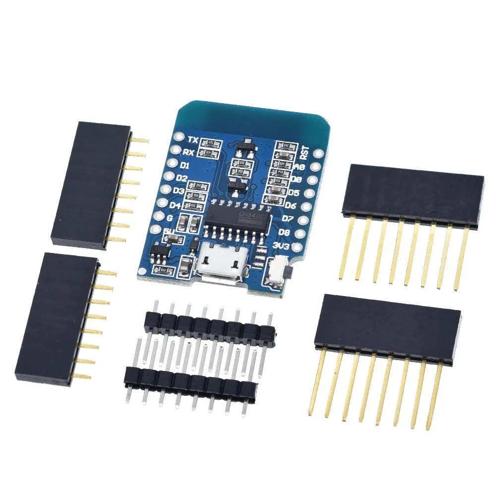 WeMos-Módulo D1 Mini ESP8266 ESP-12F ESP12, placa de desarrollo WiFi, 3,3 V Micro USB, basado en ESP-8266EX, 11 pines digitales para Arduino