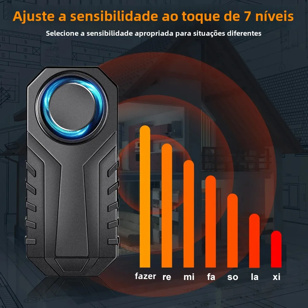 Sectyme buzina de alarme de bicicleta, sem fio, à prova d'água, antirroubo, controle remoto, alarme de vibração para bicicleta, motocicleta, scooter elétrica