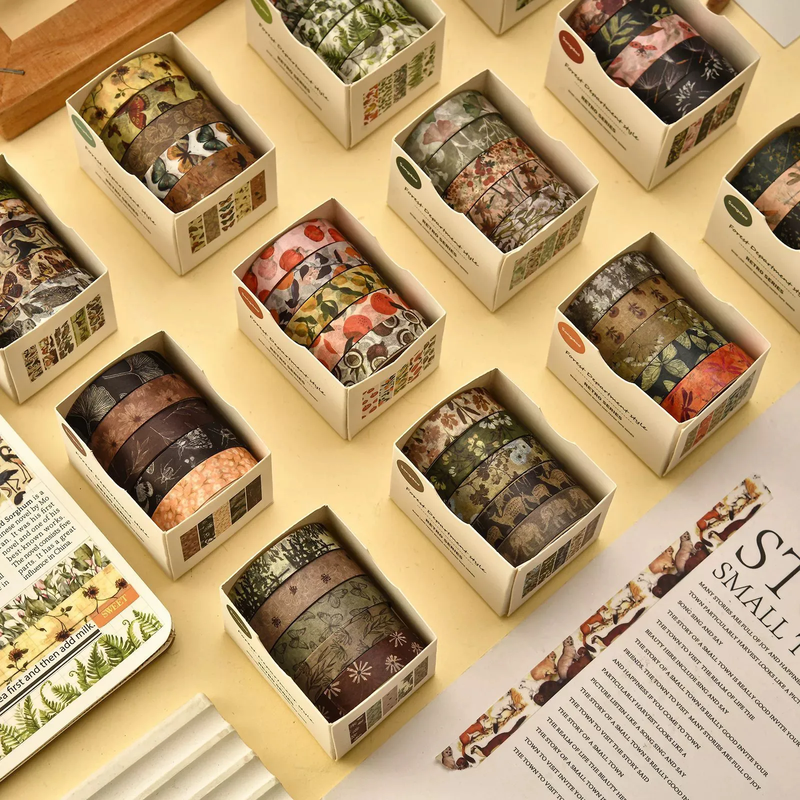 5 rollos de cintas Washi florales de primavera, flores coloridas, plantas de acuarela, cinta adhesiva para álbum de recortes, manualidades para diarios