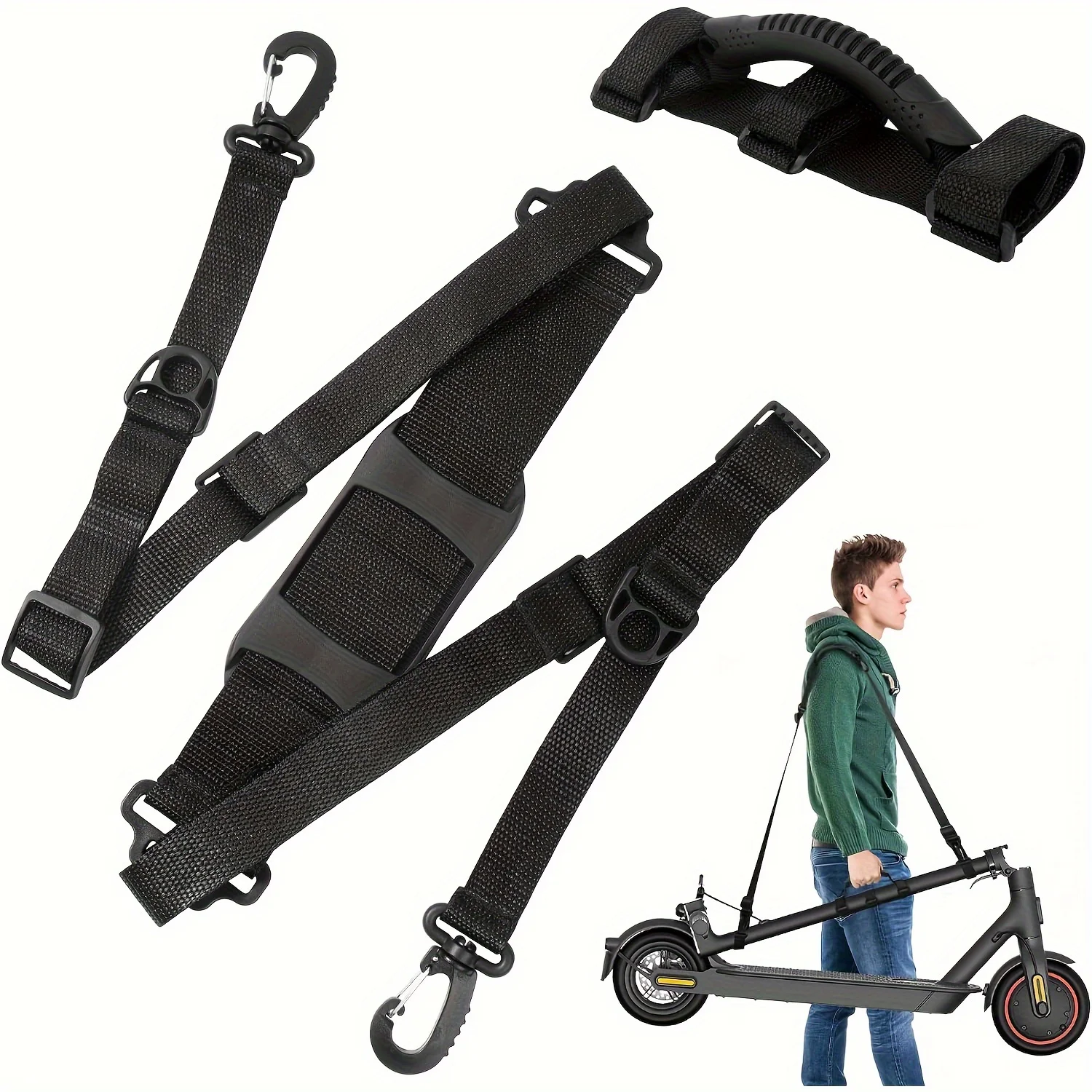 Sangle de transport de roue réglable pour vélos, ensemble de 2 pièces, sangle de démarrage universelle, accessoires de scooter