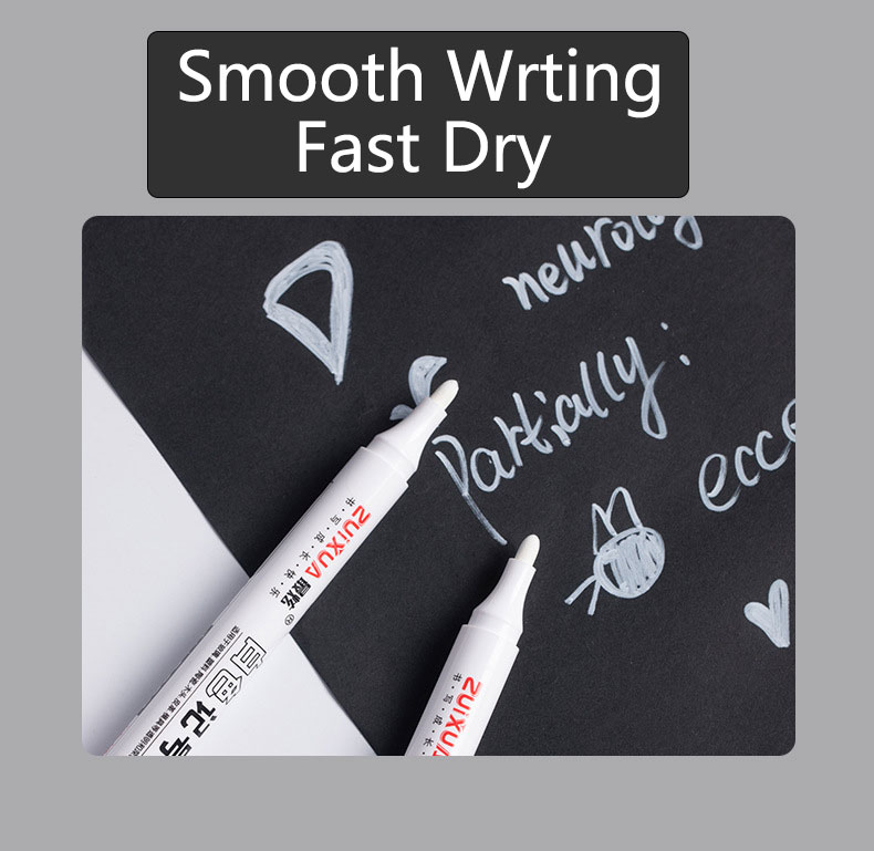 1/3/5 Stück weiße Markierungsstifte 2,0 mm öliger wasserdichter weißer Gelstift DIY Graffiti Skizzieren Marker Briefpapier Schreiben Schulbedarf