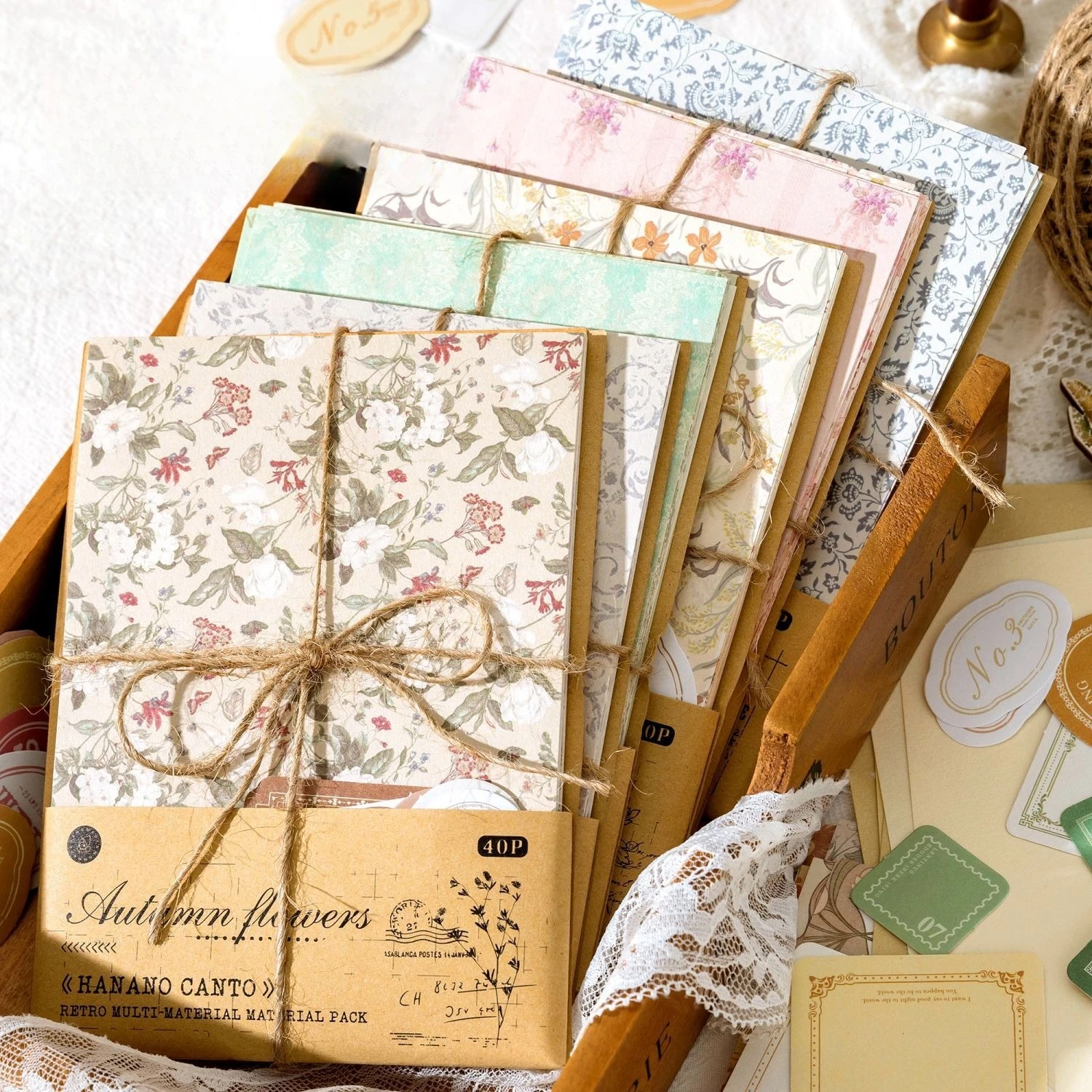 1PC Hanano Kapitel Serie Blume Handbuch Material Dekoration Blatt Aufkleber Verpackung Papier