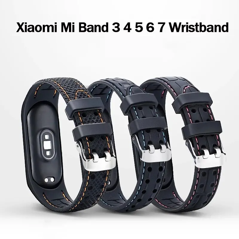 สําหรับMi Band 7 6 5 4 3 นาฬิกากีฬาซิลิโคนSmartwatchสร้อยข้อมือสําหรับXiaomi Mi Band 6 4 7 5 สายคล้องอุปกรณ์เสริมสายรัดข้อมือ