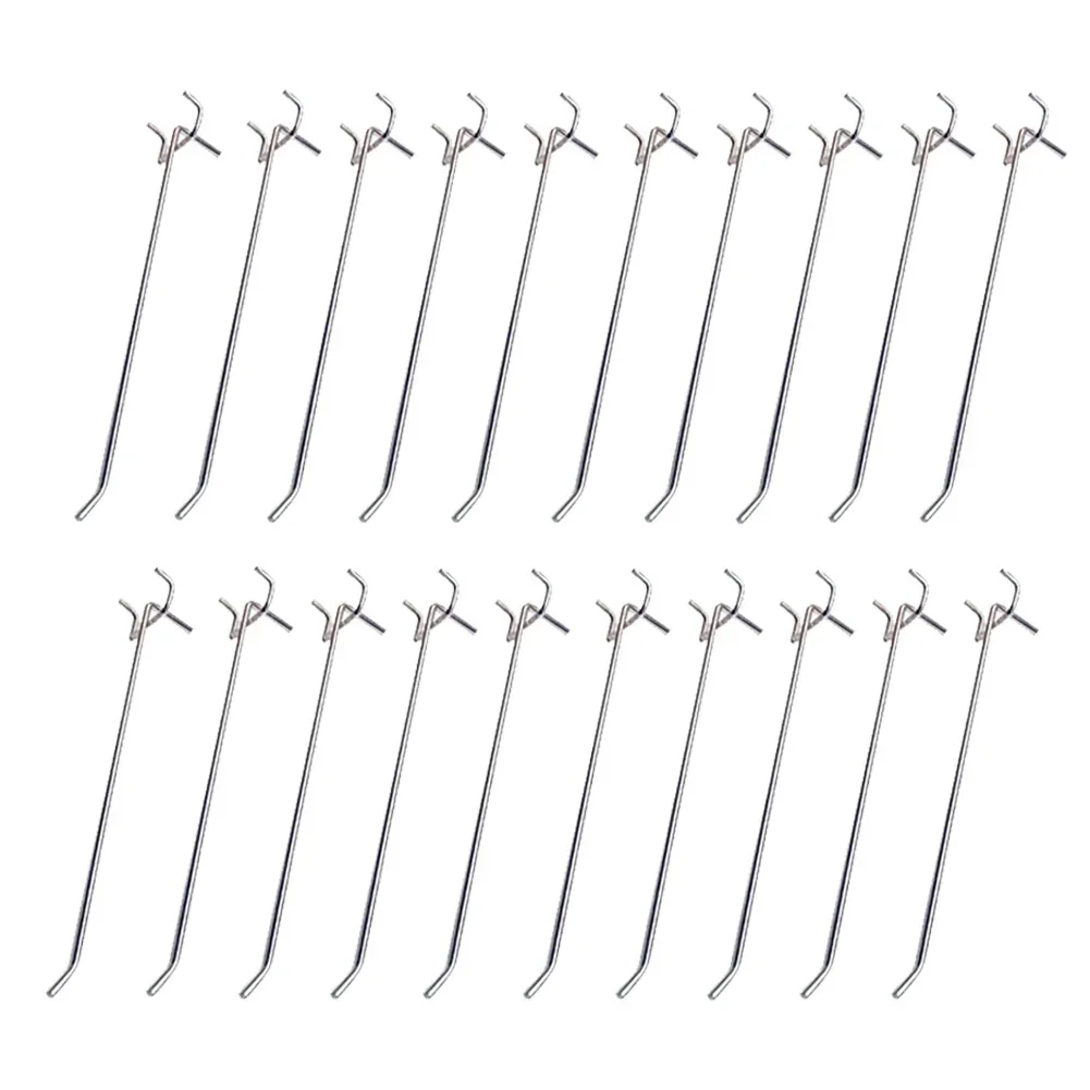 20pcs Wall Mount Home Shelving Accessories Easy Install Hanging Tool Garage Workshop Pegboard Hooks