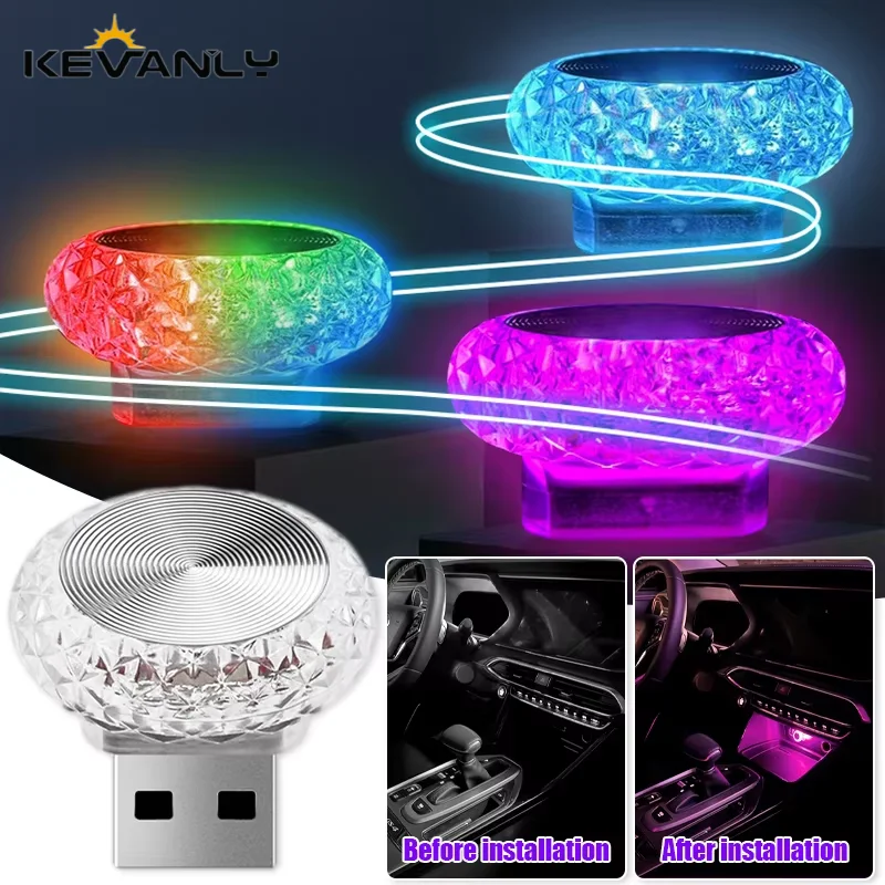 1pc colorido portátil usb mini led luz ambiente para interior do carro computador atmosfera lâmpada plug and play luz da noite