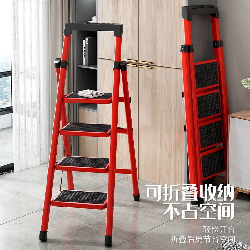 พับในครัวเรือนบันได Herringbone บันได Multi-Functional Telescopic พับในร่มเหล็กคาร์บอน Mobile Step