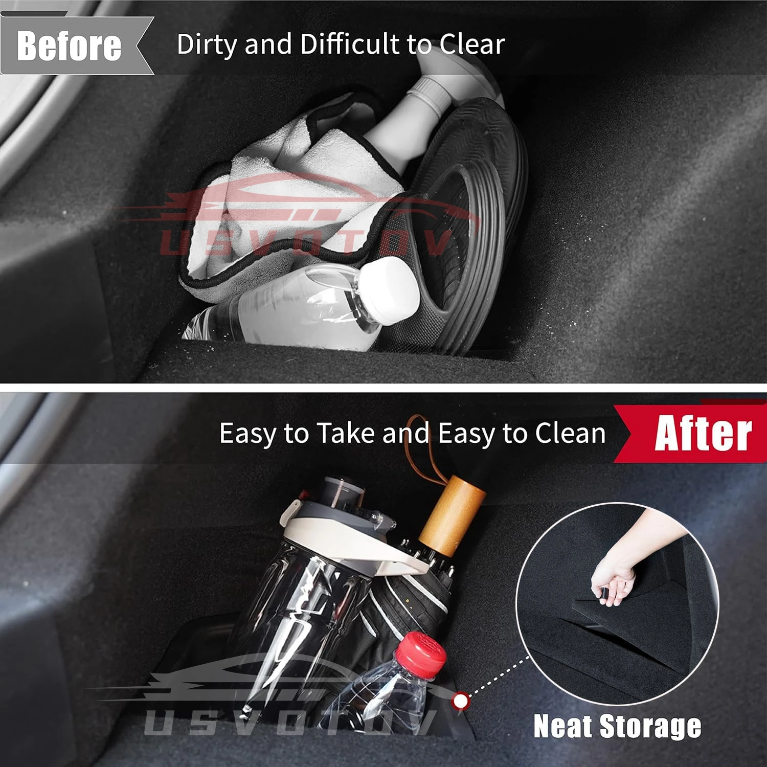Voor 2024 2025 Tesla Model 3 hoogland Kofferbak Side Opbergdoos met Cover Staart Boot Organizer Partitie Decoratie accessoires