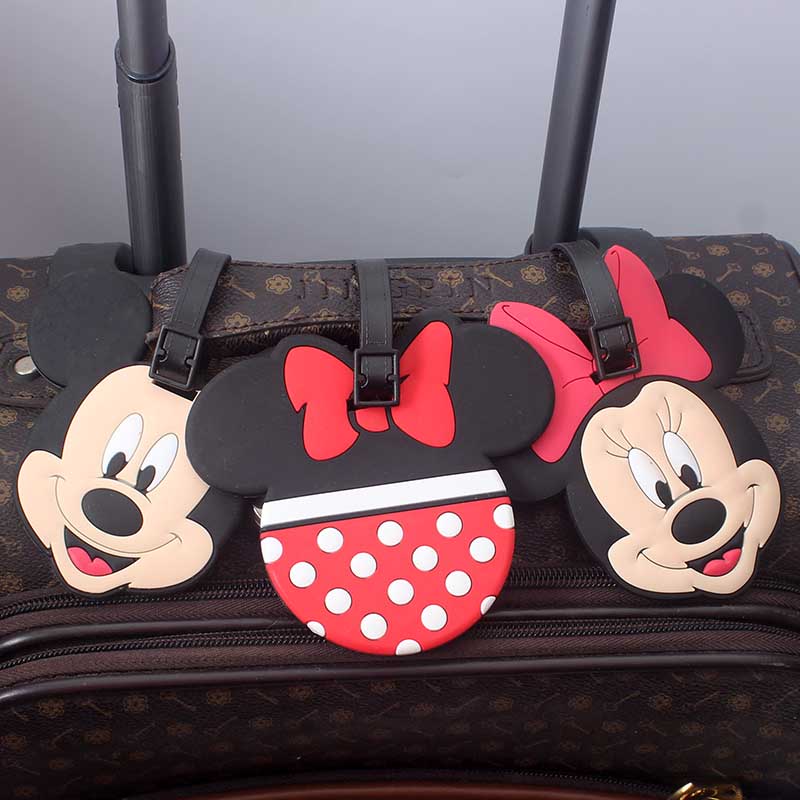 Дорожные аксессуары Disney Mikey Mouse, багажная бирка, силикагель, чемодан, держатель для дополнителей, багажная бирка для посадки, портативная этикетка