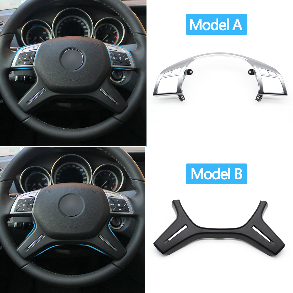 Capa prateada para volante de carro, painel de guarnição de substituição para mercedes benz c e m ml gl gls g classe w204 w212 w166 w463 a 0994640513