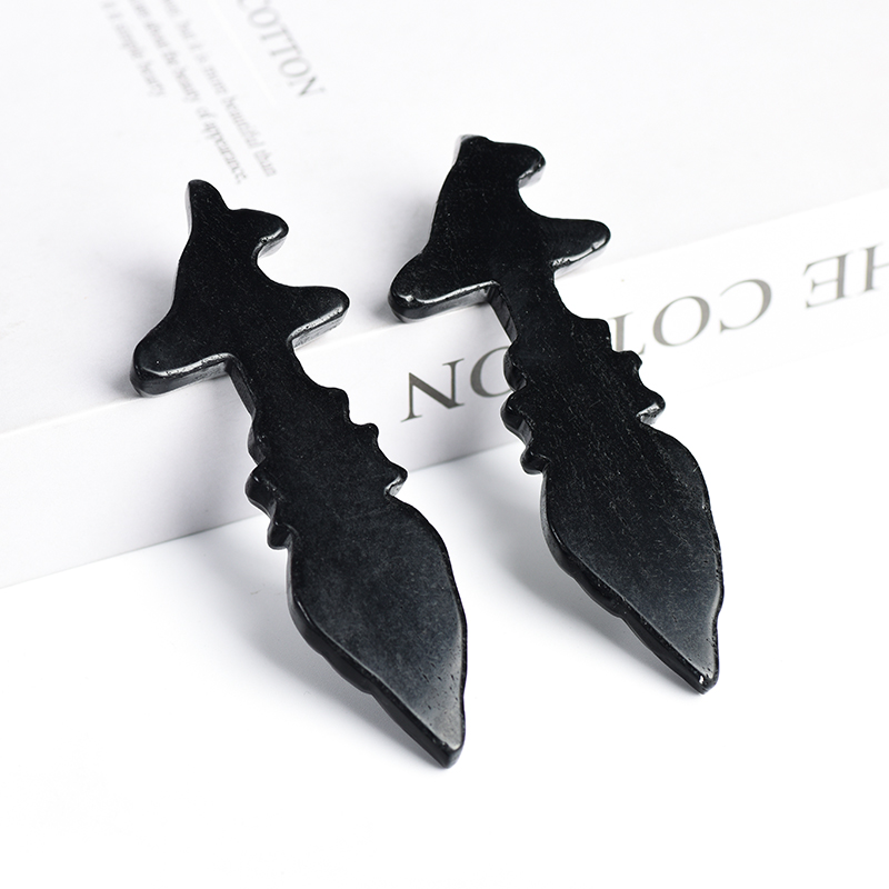 Zwart Obsidiaan Heksenbezemhoutsnijwerk