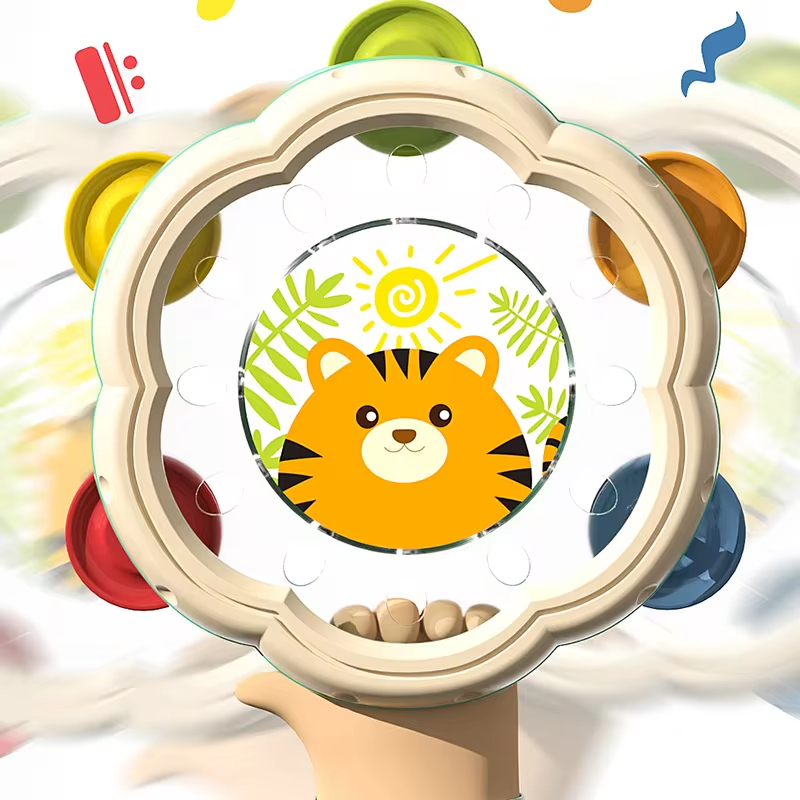 ของเล่นเด็ก 6 12 เดือนเครื่องดนตรีมือกลองเขย่า Rattle ของเล่น Montessori ของเล่นเพื่อการศึกษา Interactive Hand Bell สําหรับเด็ก