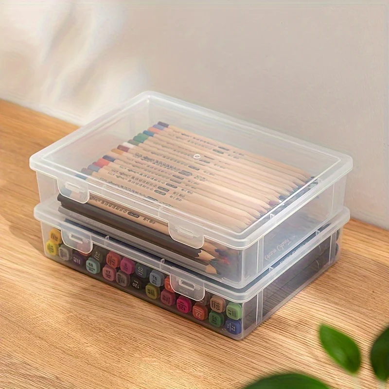 Astuccio per matite di grande capacità in plastica trasparente per notebook, pennarello per schizzi, scatola di immagazzinaggio per pittura a piombo colorato, materiale per il ritorno a scuola
